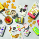 Variety of trendy products from Whole Foods including granola, ice cream and seltzer